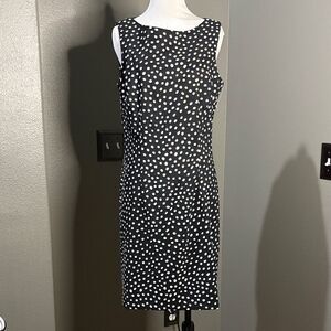 AB Studio Black and White Polka Dot Mini Dress